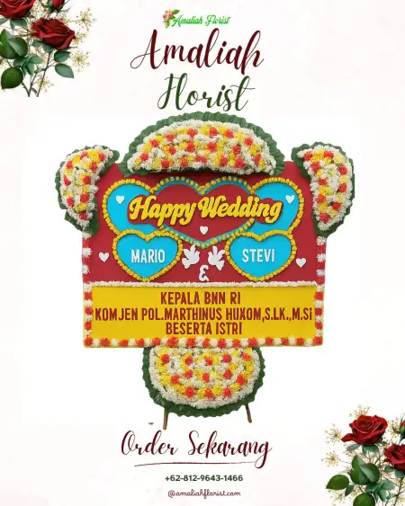 Papan Bunga Pernikahan Barongan